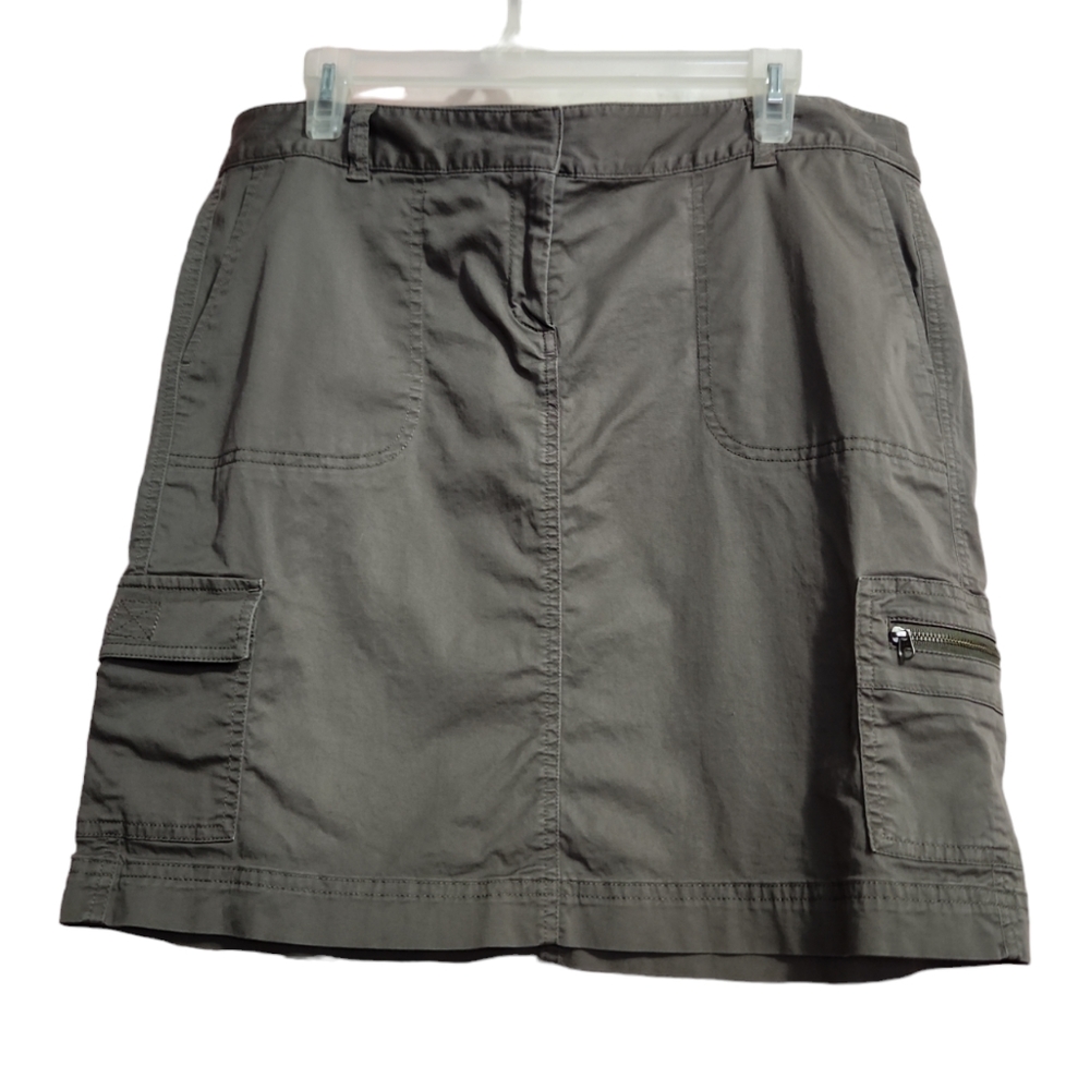 J. Jill green mini cargo skirt stretchy size 14
